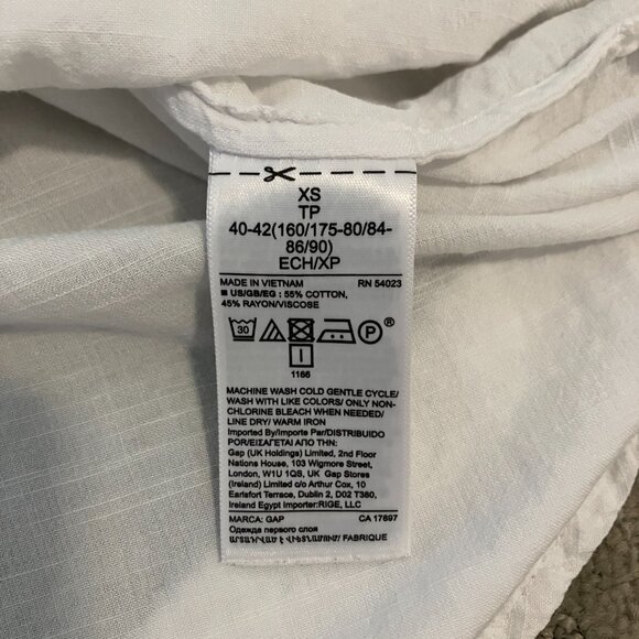 Gap White Cotton Blouse  - XS - Picture 6 of 6
